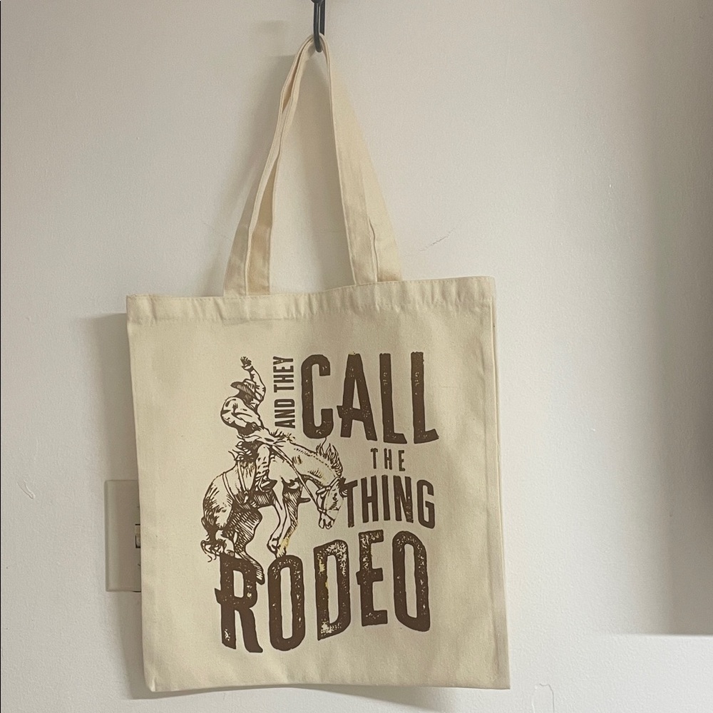 Cream Tote Bag with Rodeo Print